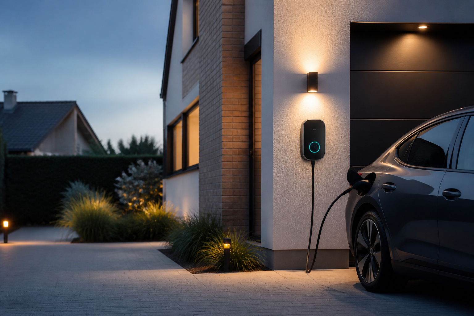 EV-laadpaal bij een moderne woning